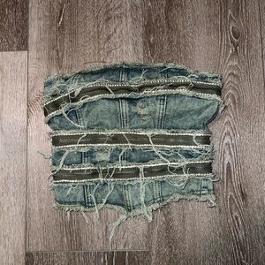 JADED LONDON Diamante Denim corset